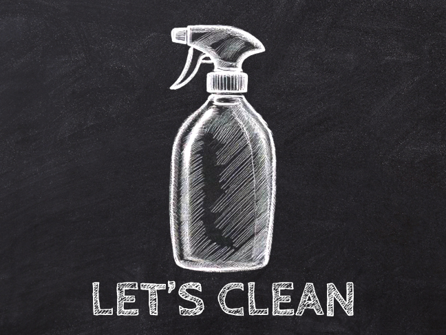 Chalk drawn spray bottle icon.